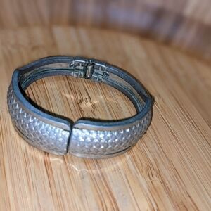 Silver Hinged Bangle Bracelet